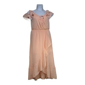 Peach Love California Women's Dress Peaches 'N Cream High Low Size Medium Peach